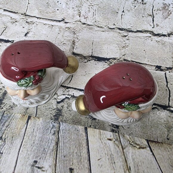 Vintage Fitz & Floyd Omnibus Santa Face Salt and Pepper Shakers - Picture 2 of 7